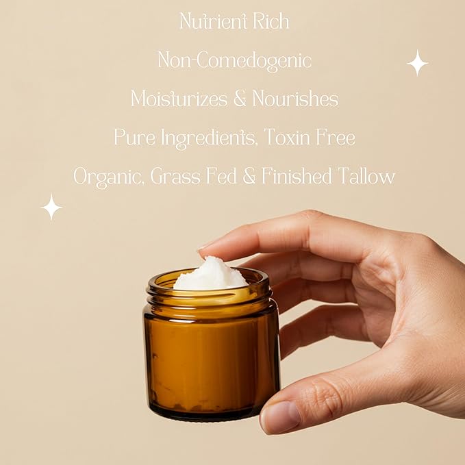 Helichrysum Gymnocephalum Whipped Beef Tallow Balm Cream for Face & Body Age Defying Hydrating, Skin Healing, Full Body Hydration, Multipurpose Balm 2 Oz