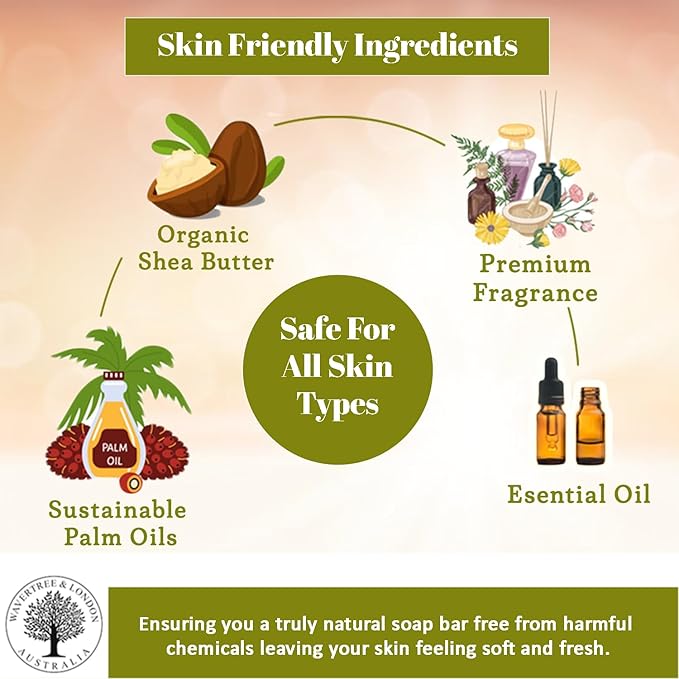 Wavertree & London French Pear Scented Natural Soap (2 Bars), 7oz Moisturizing French Triple Milled Soap Bars enriched with shea butter - Pure Plant Based Bath & Body Bars for All Skin Types