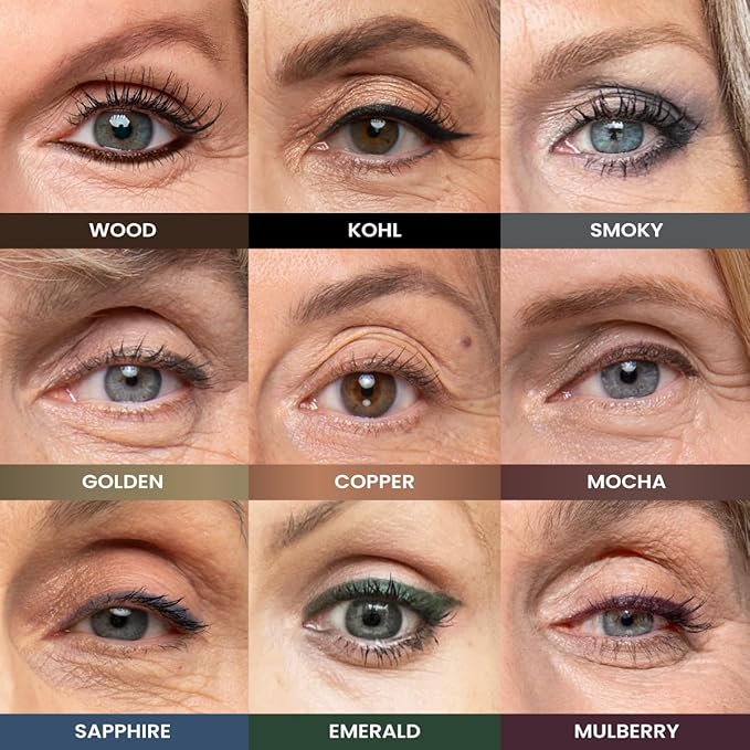 PrimeEyes Glide Eyeliner for Mature Women – Waterproof, Long-Stay and Mess-Proof – Gel Creme Texture, Discreet Sharpener and Effective Smudger (Mulberry)