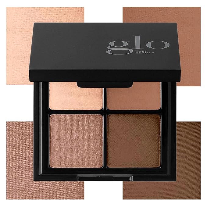 Glo Skin Beauty Eye Shadow Quad | Expertly Matched Shades for A Custom Eye Statement, (Cool Glow)