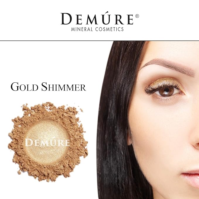 Demure Mineral Make Up (Gold Shimmer) Eye Shadow, Shimmer Eyeshadow, Loose Powder, Glitter Eyeshadow, Eye Makeup, Professional Makeup