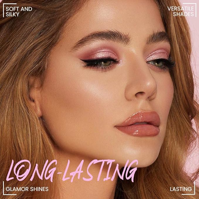 6-Color Pink Champange Purple Matte & Shimmer Eyeshadow Palette with Mirror – Highly Pigmented, Long-Lasting Eye Makeup for Artists & Creative Looks (03#)