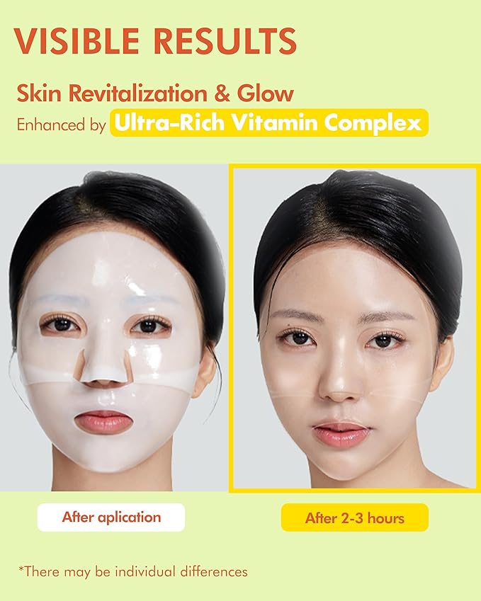 DERMAL Vitamin Hydrogel Melting Jelly Gel Mask 4ea - Korean Overnight Face Mask with Vitamin Complex - Anti Aging & Evens Skin for Radiant Skin - Korean Skincare