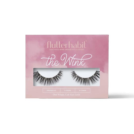 FlutterHabit The Wink Lashes, 2 Sets of Lashes, DIY Wispy Doll Eyed Lash Extensions, Up to 10 Day Lash Wear, Salon Quality Cluster Eyelashes for a Natural Look, No Glue Included