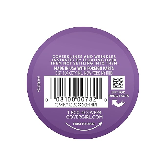 COVERGIRL Simply Ageless Instant Wrinkle-Defying Foundation Creamy Natural 0.44 Fl Oz & Instant Wrinkle Blurring Pressed Powder Classic Ivory 0.39 Oz