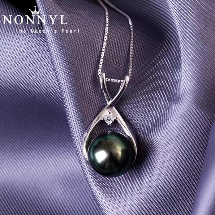 Gifts for Wife Women Anniversary-Tahitian Black Pearl Necklace-Mom Girlfriend Her Fine Jewelry Mothers Day Valentines Christmas Birthdays Gift