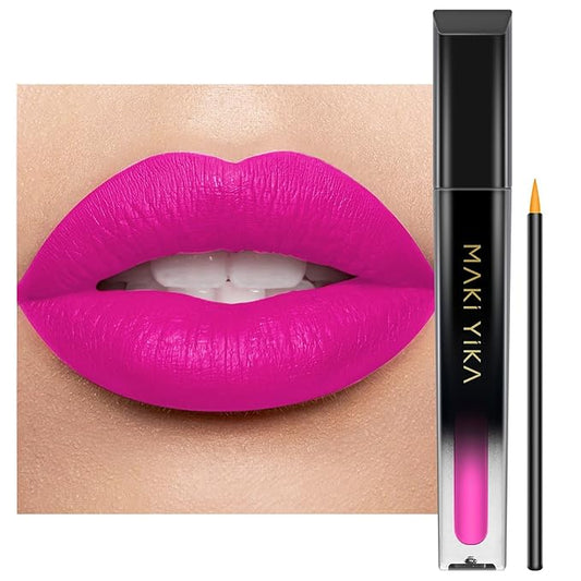 MAKI YIKA Hot Pink Lipstick for Women Color Stay Long Lasting Lipsticks, No Smudge Matte Liquid Lipstick Transferproof Cruelty-Free Lip Color |Pink Soul