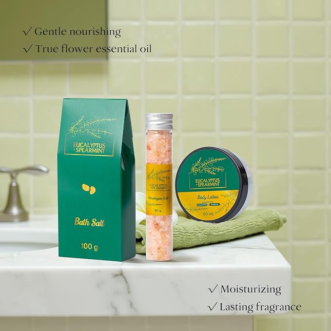 Home Spa Gift Basket, Bath Spa Kit for Women, Eucalyptus & Mint Relaxation Spa Set with Body Lotion, Shower Gel, Bath Bomb, 13pcs Unique Birthday Gifts for Women Gifts for Woman Her Teen