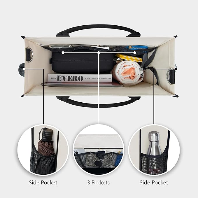 TOPDesign Personalized Initial Canvas Tote Bag, for Wedding, Birthday, Beach, Perfect Gifts for Women, Mom, Teachers, Friends