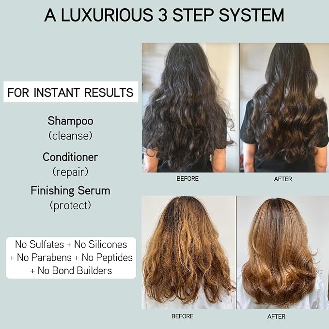 ILES FORMULA Extension Pack – Shampoo + Conditioner + Finishing Serum + Curl Revive Spray & Conditioner Distribution Comb in Faux Leather Beauty Bag (6-Piece Set) - Sulfate, Silicone & Paraben Free