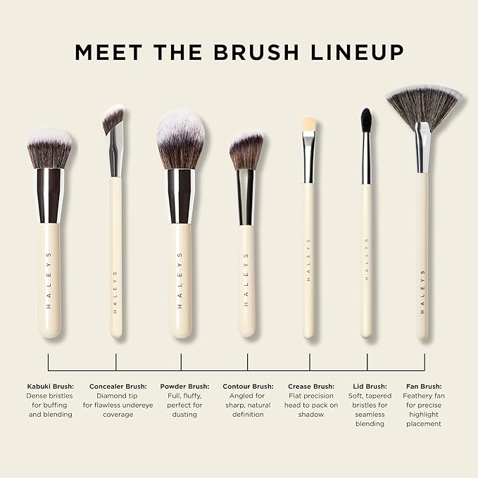 HALEYS Contour Brush VEGAN + CRUELTY-FREE, Angled & Tapered with Fluffy Bristles, Ideal for powder, cream, liquid, Use with blush, contour, bronzer, Sustainable Wood