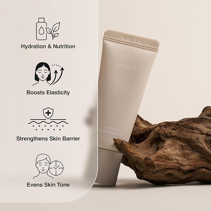 KREME I – Organic Korean Eye Cream for Dark Circles & Fine Lines, Anti-Aging & Skin Elasticity, Lightweight, Non-Sticky, Compact, Paraben-Free Skincare (0.7 fl oz / 20g)