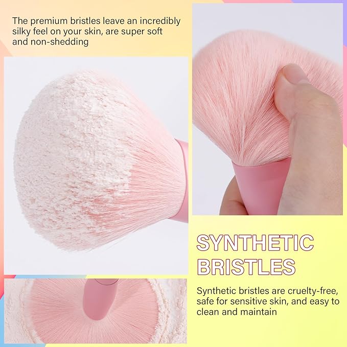 docolor 6 Piece Makeup Brush Set for for full face and eye makeup application, for Foundation, Powder, Blush, Contour, Concealer ＆ Eyeshadow, Mini Makeup Brushes Travel Gift Set Cruelty-Free & Vegan