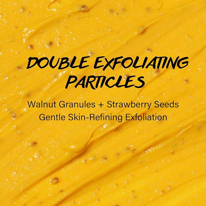 Vitamin C and Turmeric Face Scrub Cream Organics Microdermabrasion Facial Scrub Exfoliating Clears Blackheads Improve Dark Spot Acne with Strawberry Extract Exfoliator 130g/4.5oz