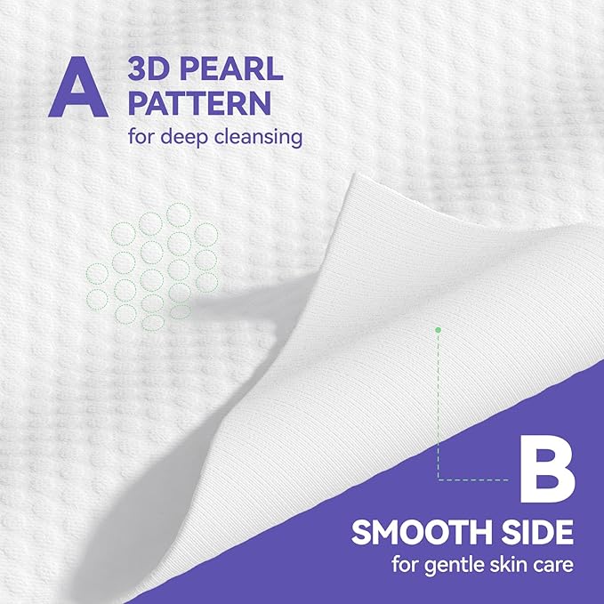 Disposable Face Towels, 10"×12" XL Face Towelette Disposable, Soft Makeup Remover Dry Wipes, Thick Facial Tissue for Women Cleansing, Skin Care, 50 Count (2 Pack)