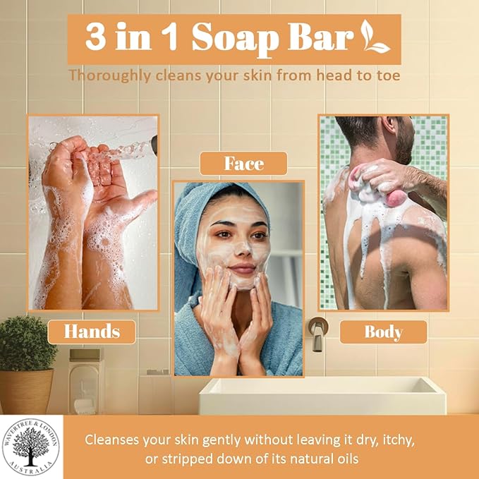 Wavertree & London Noir Scented Natural Soap (2 Bars), 7oz Moisturizing French Triple Milled Soap Bars enriched with shea butter - Pure Plant Oil Bath & Body Bars for All Skin Types