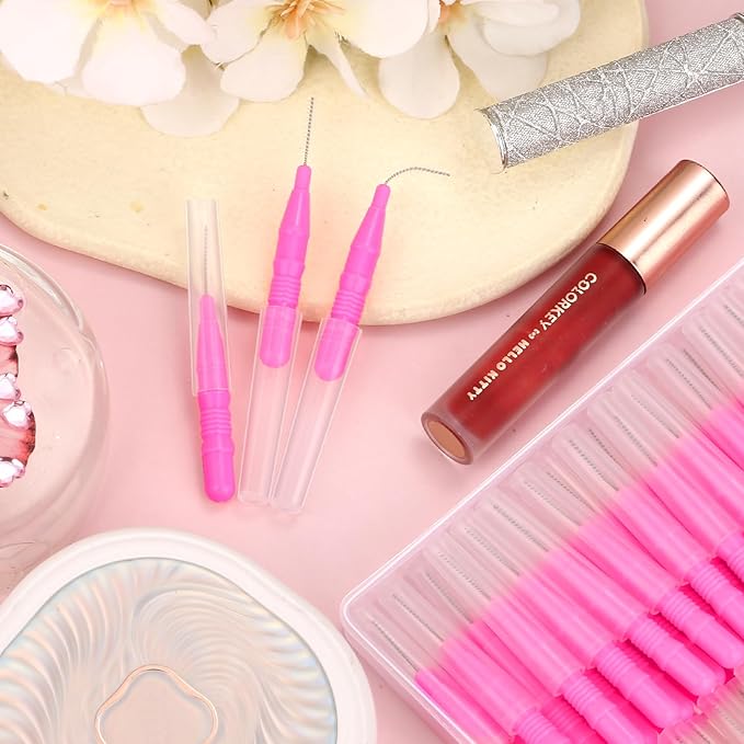 120-Piece Micro EyeBrow Lash Brush Set - Professional Beauty Spoolies with Cap for Makeup, Brow Lamination and Travel - Perfect for Makeup Artists/Starters, Beauty Lovers, and Gifting