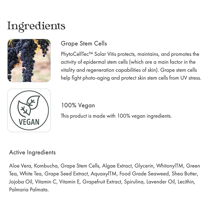 emerginC Scientific Organics Phytocell Anti-Aging Cream - Facial Moisturizer with Plant Stem Cells for Radiant Complexion and Skin Protection (1.7 oz, 50 ml)