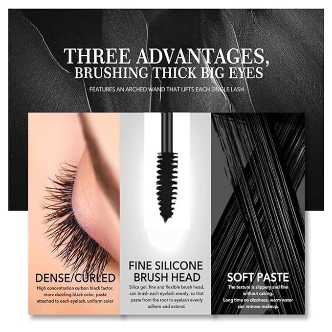 6 Colors Cat eye mascara Eyes Makeup Color Mascara Waterproof Fast Dry Eyelashes Curling Lengthening Eye Lengthening, Lifting, Curling (white 2 pcs)