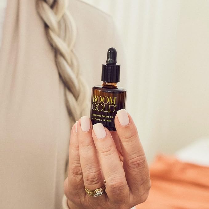 Boom Gold ™ Lightweight & Luxurious Facial Oil with Organic Ingredients for a Softer, Smoother, More Luminous Skin, with Kukui Nut & Frankincense Oil, Boom Beauty by Cindy Joseph (0.5 Oz)