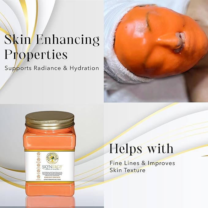 Radiant Orange Ultra Hydrating Jelly Mask -Professional Grade Hydroglo Facials Professional Peel Off Face Mask for Skin Hydration, Radiance, Reduced Fine Lines & Pigmentation | 30 fl oz