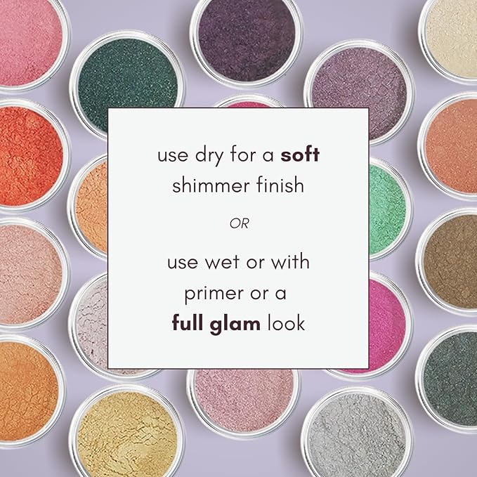 Orange Coral Loose Mineral Eyeshadow Palette - Organic, Hypoallergenic, Talc-Free, Glitter & Shimmer, Metallic, Holographic, Iridescent Eye Shadow Palette Makeup