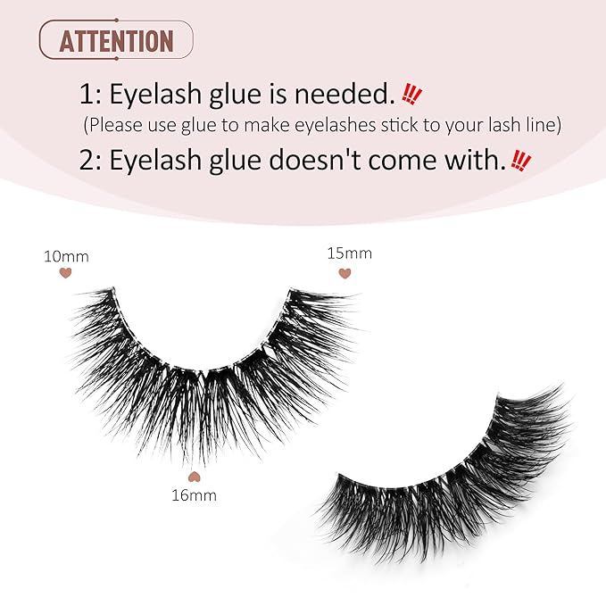 Onlyall Wispy Lashes Natural Flared False Eyelashes Fake Lashes WD-8