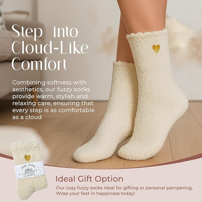 American Trends Coral Fleece Cloud Socks Ultra-Soft Fuzzy Warm Sleep Socks Cozy Unisex Gifts for Birthday Self-Care