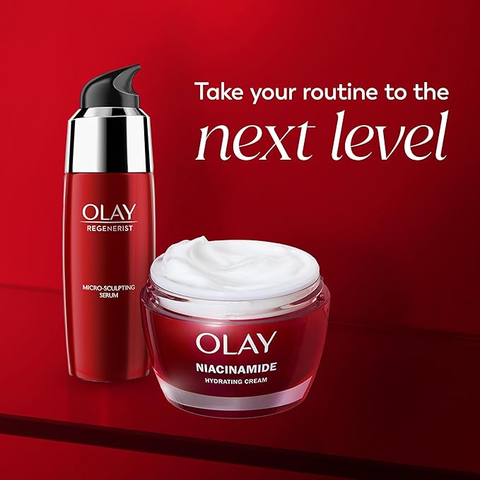 Olay Niacinamide Face Moisturizer, Firming Cream for Women, Non-Greasy - Anti-Wrinkle, Anti-Aging, Hydrating, Renewing, Stronger Skin Barrier, Smooths - Peptides, 1.7 Oz