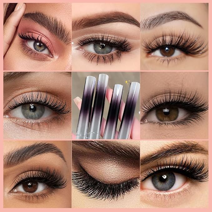 Iron Wand Mascara, 2026 Upgrade Long Lasting Curl Brushless Metal Wand Mascaras Waterproof Tubing Mascara, 3D Curling Eyelash Iron Mascaras for Natural Curling with No Flaking (Black,1pc)