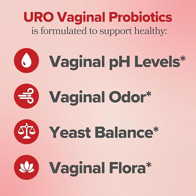 O Positiv URO Vaginal Probiotics for Women pH Balance with Prebiotics & Lactobacillus Probiotic Blend - Vaginal Health Supplement - Promote Healthy Vaginal Odor & Vaginal Flora, 60 Count (Pack of 1)