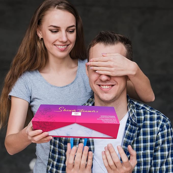 40 PCS Shower Steamers Aromatherapy for Women or Men, 10 Scent Shower Bomb Organic with Natural Essential Oil Relaxation, White Elephant Gifts Birthday Christmas Stocking Stuffers for Her Him