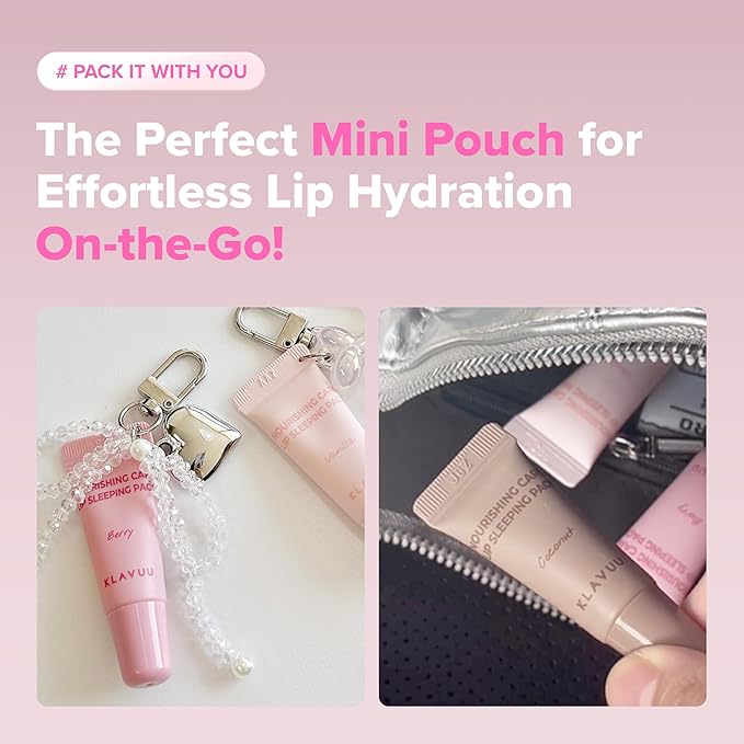 Klavuu Lip Mask Sleeping Pack (0.7oz) (Kit) – Overnight Deep Hydrating Korean Lip Balm Treatment for Very Dry, Chapped Lips | Lip Lightening & Plumping with Instant Hydration | Gentle Exfoliating