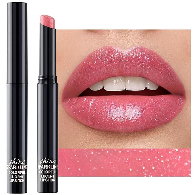 Pink Red Lipstick For Women Matte Nude Glitter Shimmer Metallic Highly Pigmented Moisturizing Lip stick Hypoallergenic Waterproof Long Lasting Lipsticks Quick Makeup Lightweight Portable 01#