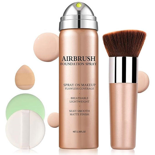 Magic Minerals Airbrush Foundation Full Coverage,Airbrush Flawless Setting Spray Foundation for Mature Skin,Moisturizing Foundation Makeup for Mist Finish(01 Natural/Warm Porcelain)