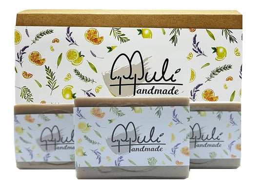 Natural Handemade Bar Soap for Men and Women with Essential oils, Scented Bar Soaps for Bath, Fragrance Regular Use Gift Set (Pack of 3) Artemisia Argy