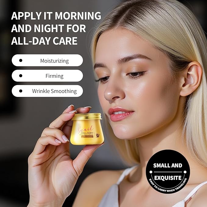 Snail Collagen Face Cream,Collagen Hydrating Anti-Wrinkle and Rejuvenating Cream,Snail Collagen Moisturizer Face Rejuvenation Cream for Women,All Skin Types(2PCS)