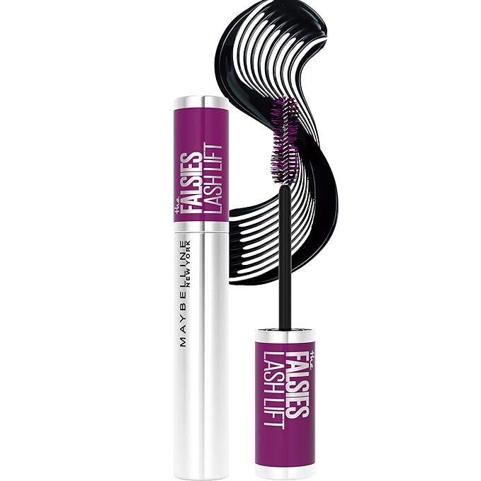 Maybelline The Falsies Lash Lift Waterproof Mascara Volumizing, Lengthening, Lifting, Curling, Multiplying, Eye Makeup, Very Black, 1 Count