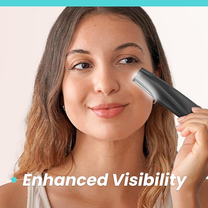 Sonic Dermaplaning Tool for Face - Rechargeable Dermaplane Razor with 6 Refill Dermablades, Facial Hair & Peach Fuzz Remover for Women (Black)