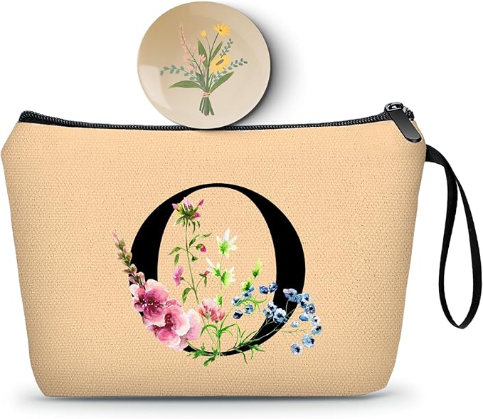 Happy Birthday Friendship Bridesmaid Team Gifts for Employees Women Mom Girl Daughter Teenage Personalized Make up Cosmetic Bag Travel with Mirror Mothers Day Christmas Graduation O