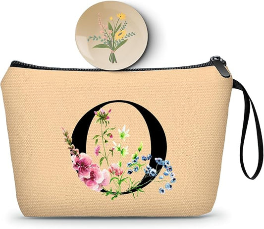 Happy Birthday Friendship Bridesmaid Team Gifts for Employees Women Mom Girl Daughter Teenage Personalized Make up Cosmetic Bag Travel with Mirror Mothers Day Christmas Graduation O