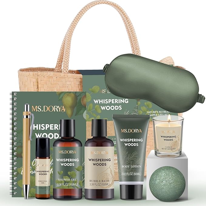 Birthday Gifts for Women, Spa Gifts Basket for Mom Grandma Wife, 10 Pcs Self Care Spa Gift Baskets with Body Lotion, Bath Sets for Women Gift, Employee Nurse Teacher Appreciation Gifts