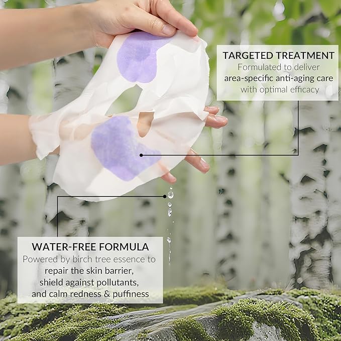 FLYODE Syn-Ake 2-in-1 Eye & Face Masks Skincare, 100nm Collagen Face Mask for Improves Cheek Contour, Anti-Wrinkle and Firming, Infused with Birch Sap, Water-Free Korean Face Mask Sheet, 5sets