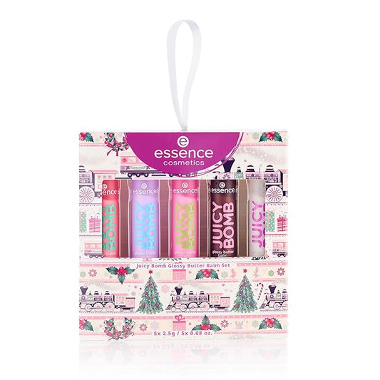 essence Juicy Butter Balm Holiday Gift Set | 5 Vegan & Cruelty-Free Lip Balms | Stocking Stuffer for Beauty Lovers