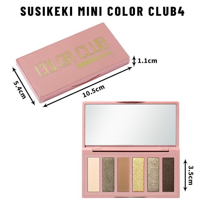 6 Colors Mini Eyeshadow Makeup Palette Olive-colored Neutral Tone Eye Shadow Matte & Shimmer Nude Make Up Pallet with Mirror Blendable Highly Pigmented Travel Size Gift Kit 04