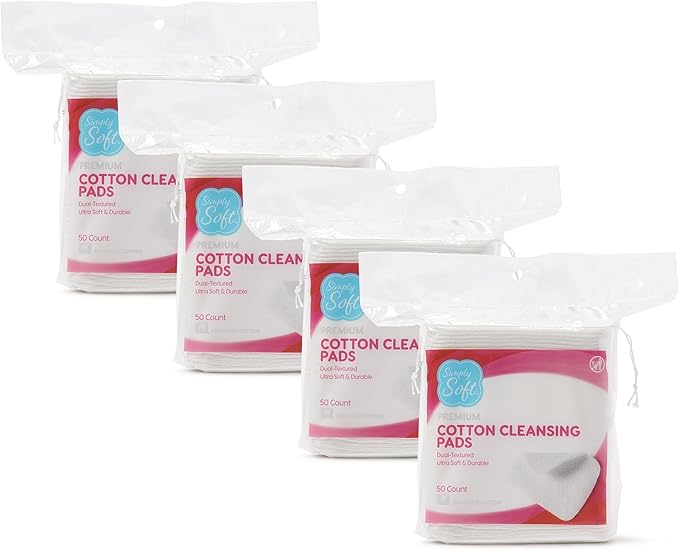 Premium Jumbo Cotton Cleansing Pads, 100% Pure Cotton, Large 3.5 x 4.5 Cotton Pads (200 Count)