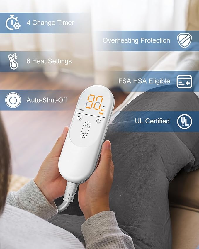 Heating Pad for Neck Shoulders Back Pain Relief, Anniversary Birthday Christmas Gifts for Women Men Mom Dad, FSA Eligible Item, Large Electric Heat Pad for Full Body, Stocking Stuffers for Adults