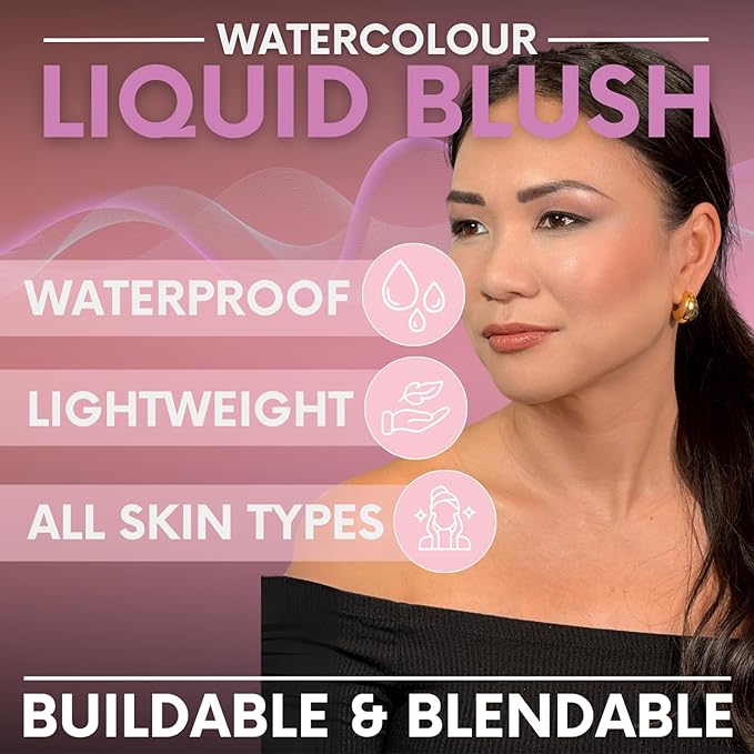 Daniel Sandler WATERCOLOUR BLUSH LIQUID TRIP. Buildable & Blendable Long-Lasting Waterproof Liquid Blush for Cheeks & Lips for All Skin Types including Mature, Dry, Combination & Oily.