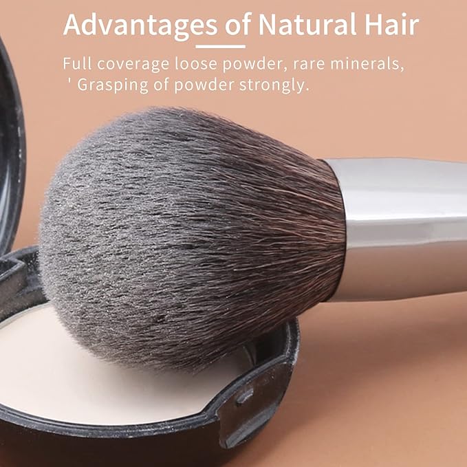 Deluxe Natural Goat Hair Makeup Brush Set with Case, Luxury ENZO KEN Cosmetic Brushes Makeup Set, Natural Makeup Brushes, Natural Bristle Makeup Brushes, Natural Hair Makeup Brushes Set Professional.