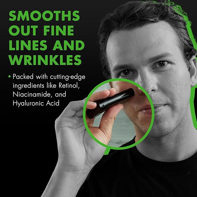 Tiege Hanley Retinol Stick for Men, Anti-Aging Face & Eye Stick With Hyaluronic Acid & Niacinamide, Helps Reduce Appearance of Fine Lines, Wrinkles & Dark Circles, Men’s Skin Care, 0.35 Oz